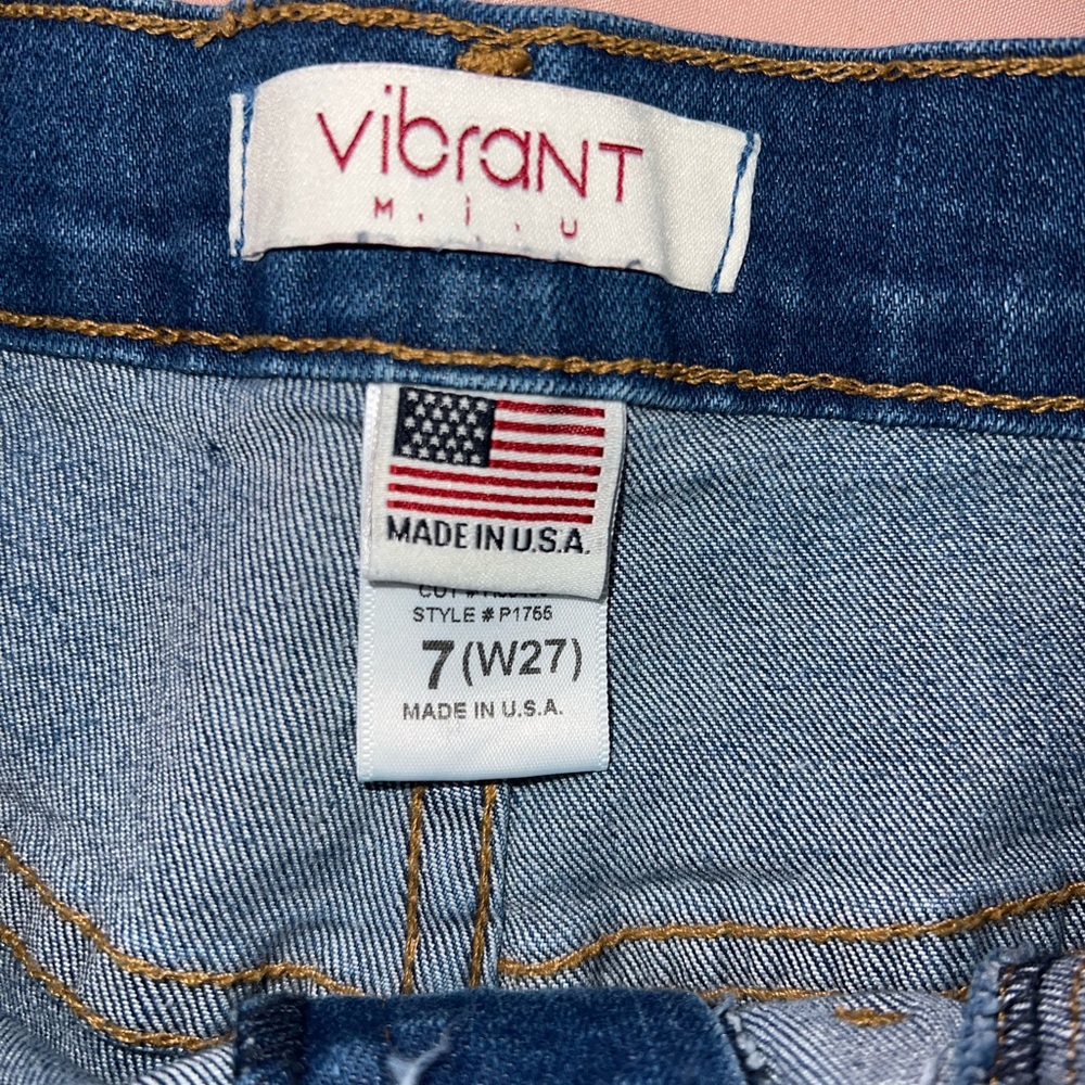 Vibrant MIU Distressed Flare Jeans Size 7 High Rise - Picture 7 of 11